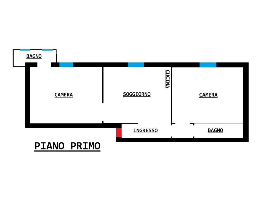 Planimetria - Trilocale via del Greto, 1, Bologna (zona Borgo Panigale) - foto 1