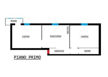 Planimetria - Trilocale via del Greto, 1, Bologna (zona Borgo Panigale) - foto 1