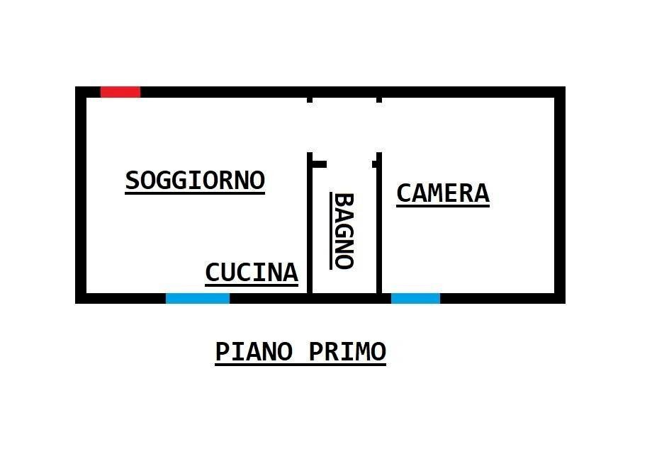 Planimetria - Bilocale via del Greto, 1, Bologna (zona Borgo Panigale) - foto 1