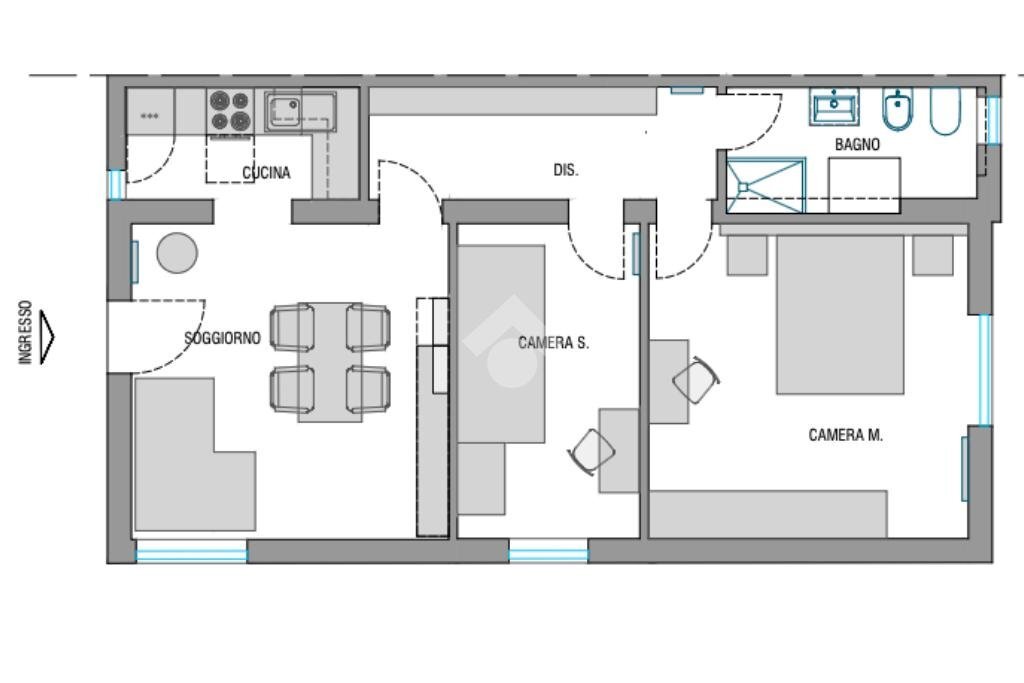 Three-room apartment Viale angeloni, Cesenatico - floor plans 1