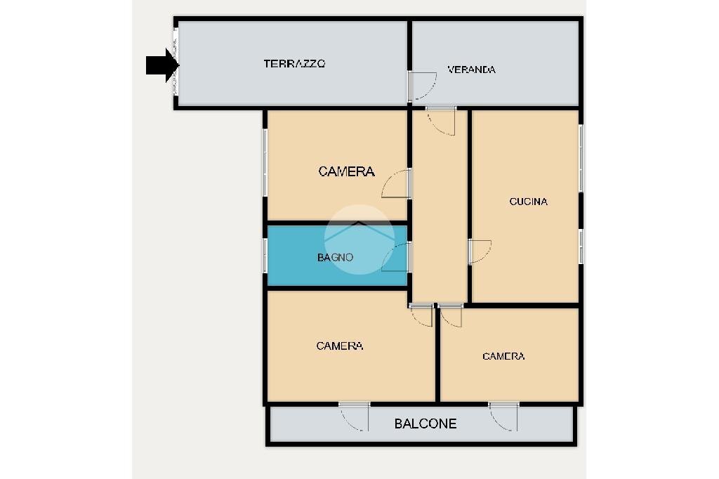 Portion of a house Via Castelluccio, Genova (neighborhood Certosa) - floor plans 1