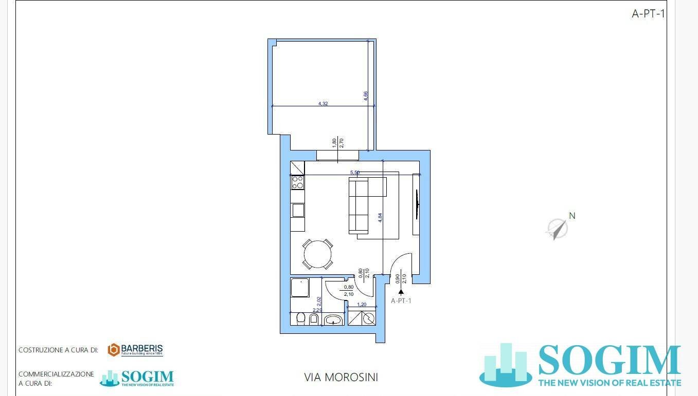 Foto 13 - One-room apartment Via Morosini
 
28, Milano - floor plans 1