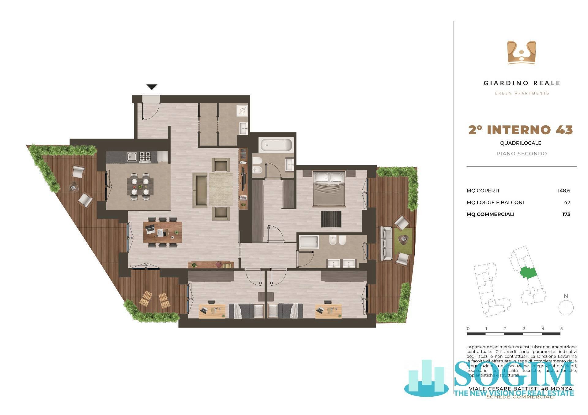 Foto 7 - Four-room apartment viale Cesare Battisti
 
40, Monza - floor plans 1