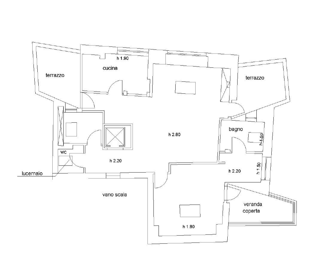 Attic via Ridolfino Venuti, 75, Roma - floor plans 1