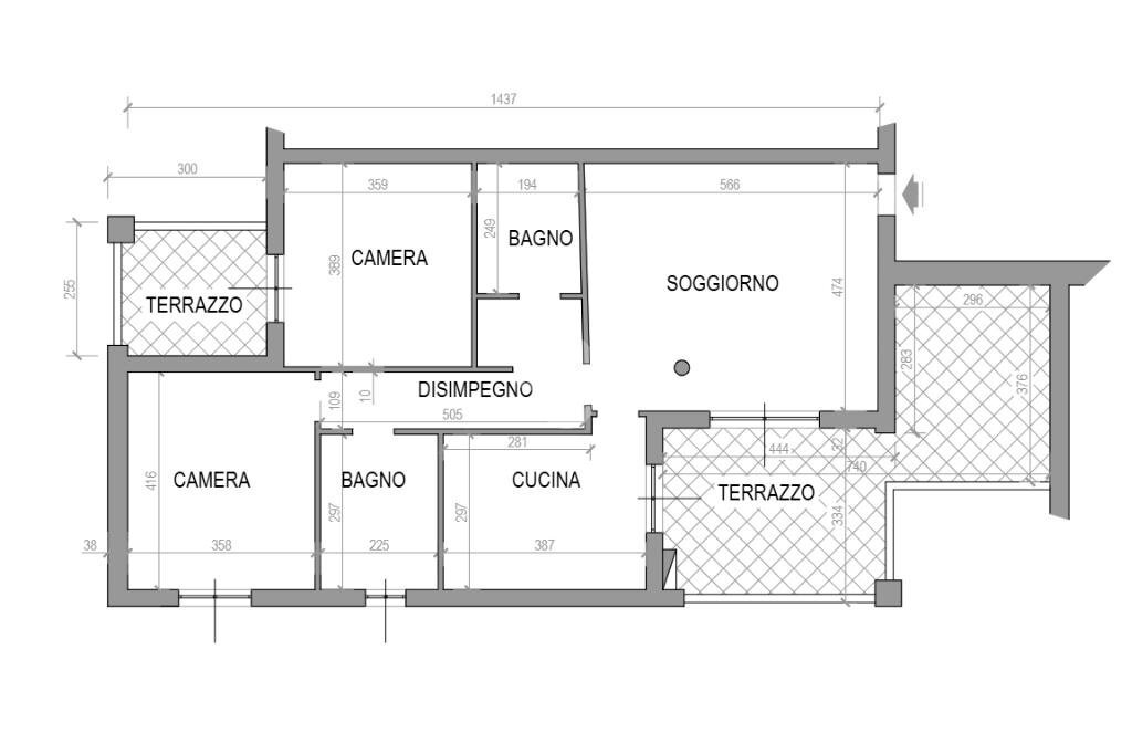 Trilocale Via J. B. Tito, Campegine - planimetria 1