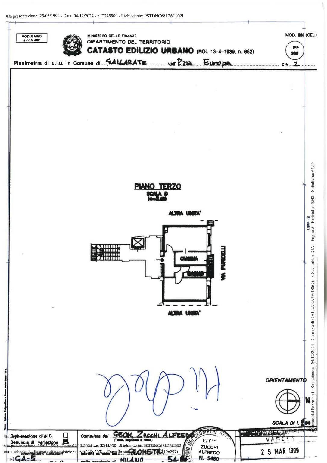 Bilocale piazzale Europa, Gallarate - planimetria 1