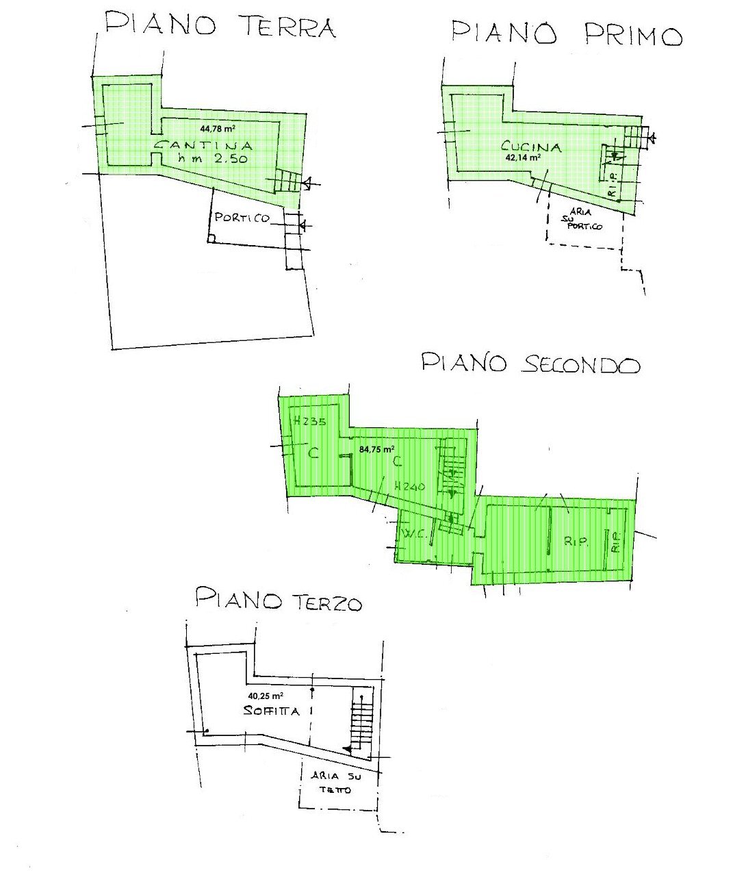 Casa semi indipendente Via Piecastello, 30, Castel Vittorio - planimetria 1
