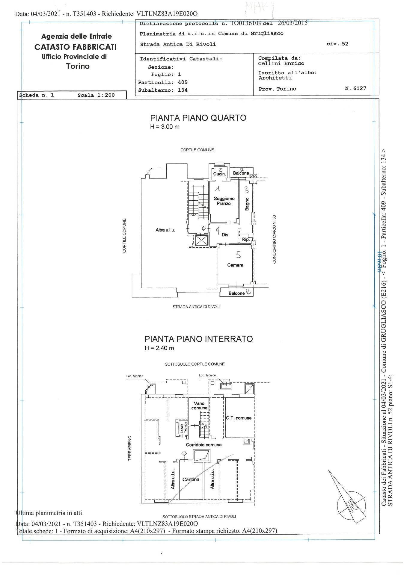 Foto 27 - Two-room apartment Strada Antica di Rivoli
 
52, Grugliasco - floor plans 1