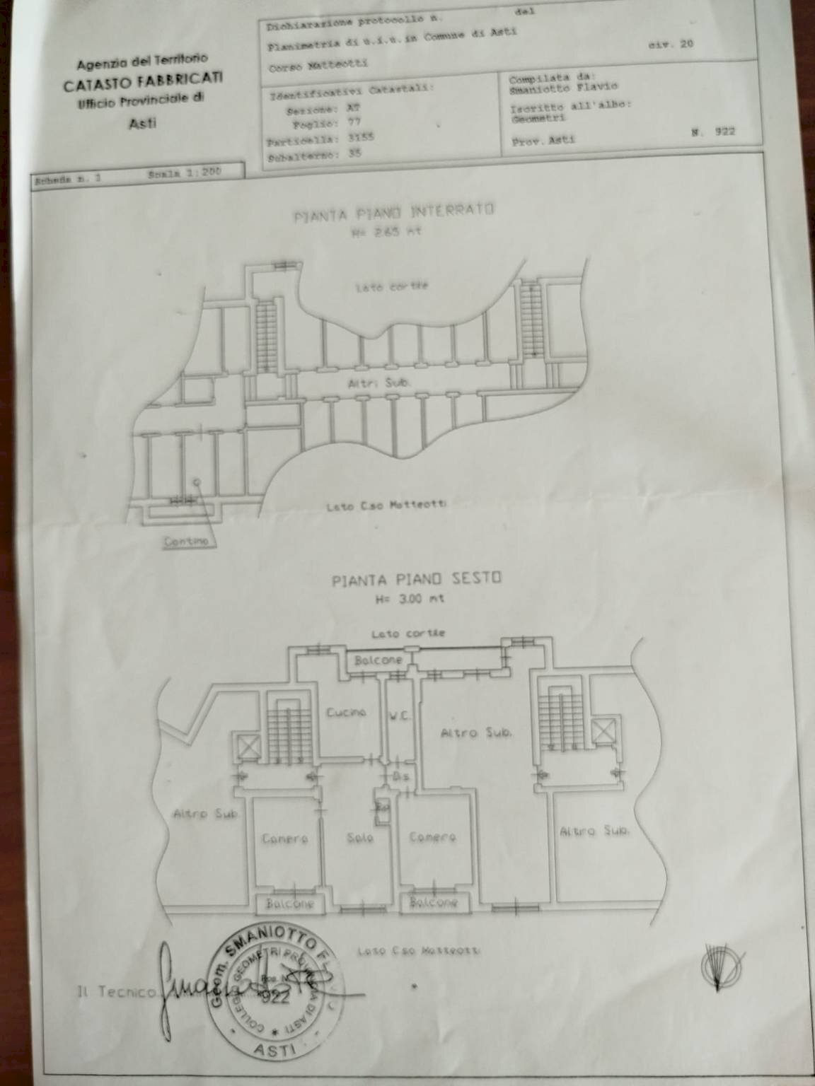 Quadrilocale Asti - planimetria 1