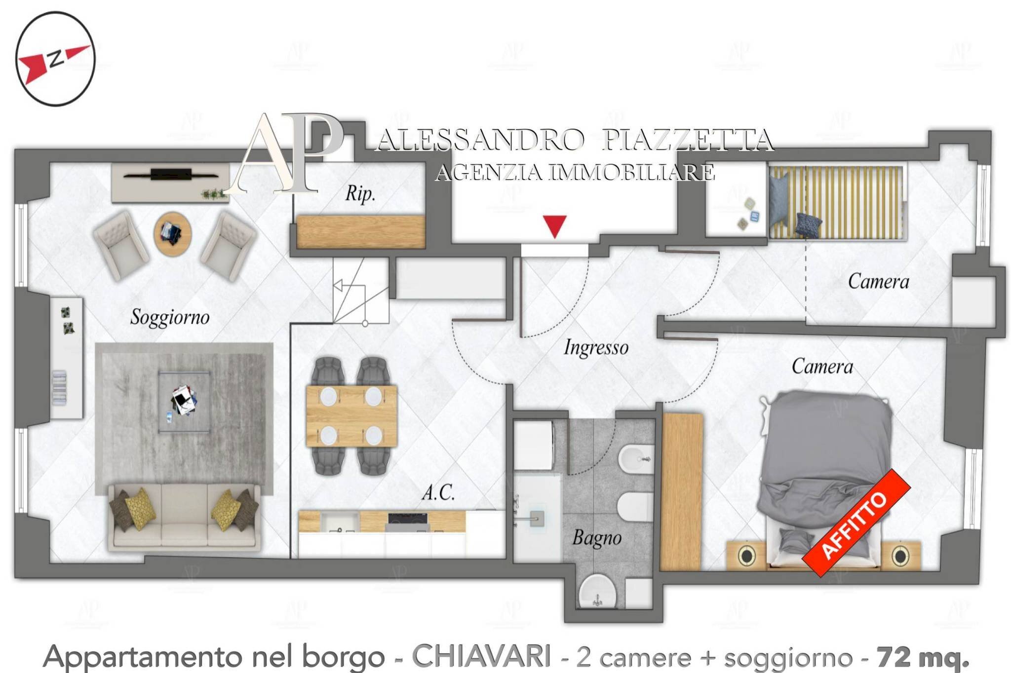 Three-room apartment Chiavari - floor plans 1