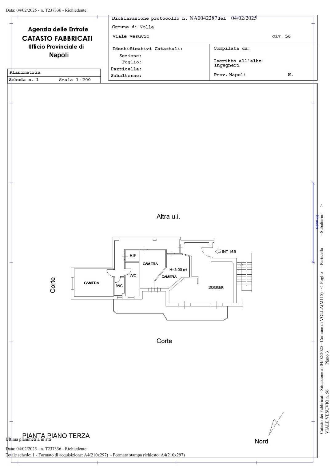 Quadrilocale viale Vesuvio, 56, Volla - planimetria 1