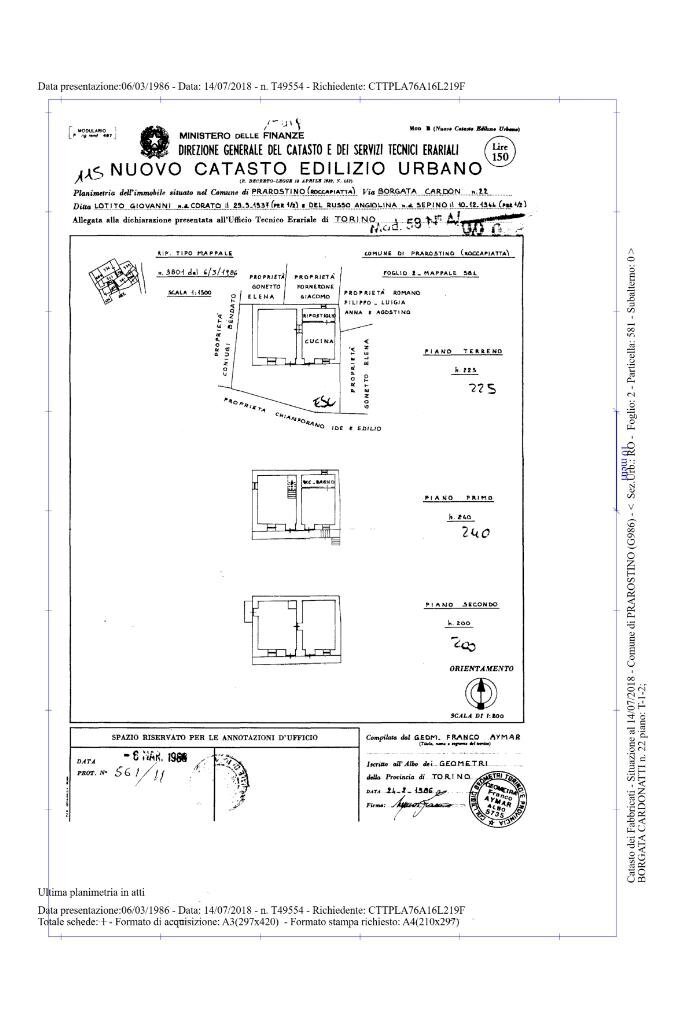 Independent house Via piani, Prarostino - floor plans 1