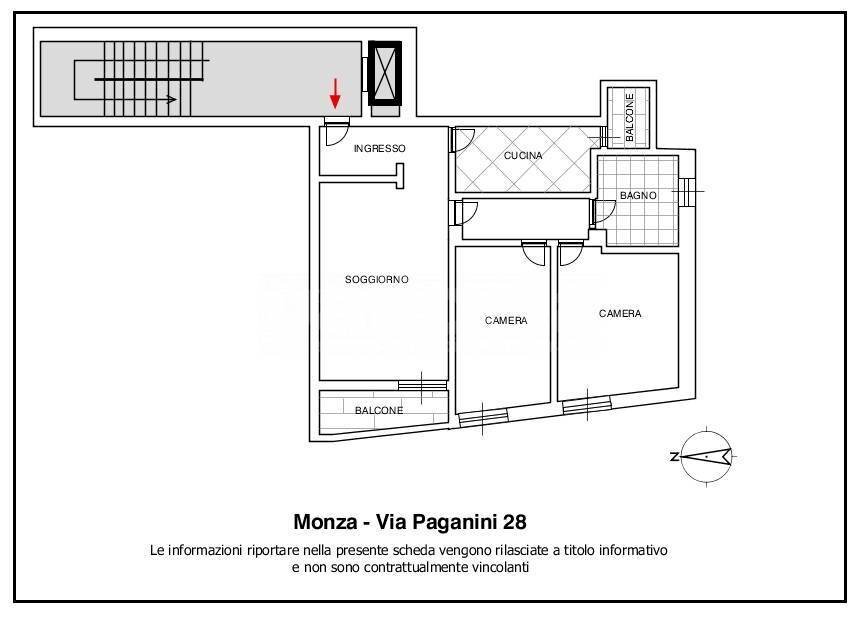 Foto 19 - Trilocale via Paganini
 
28, Monza - planimetria 1