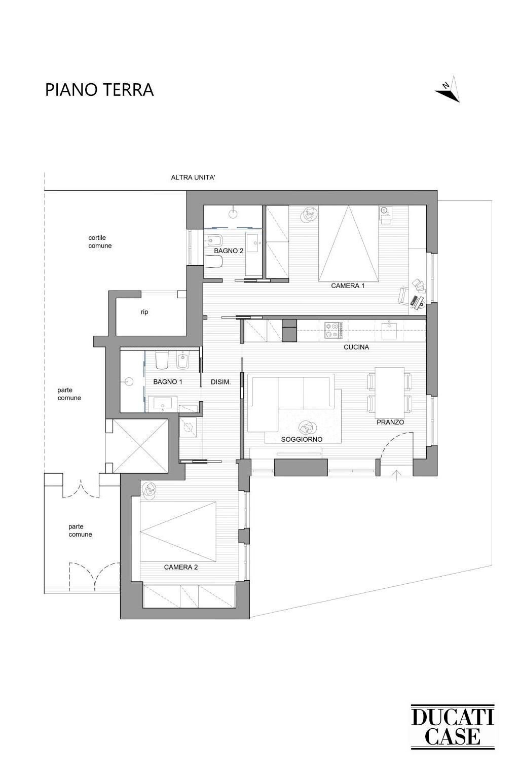 Trilocale via Lattanzio, Milano - planimetria 1