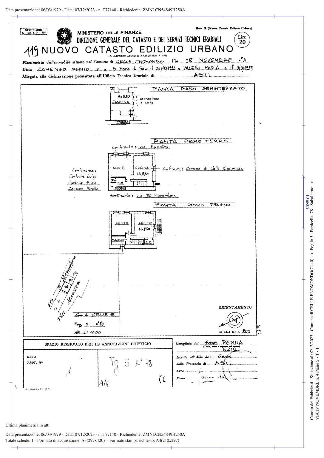 Independent house via 4 Novembre, 4, Celle Enomondo - floor plans 1