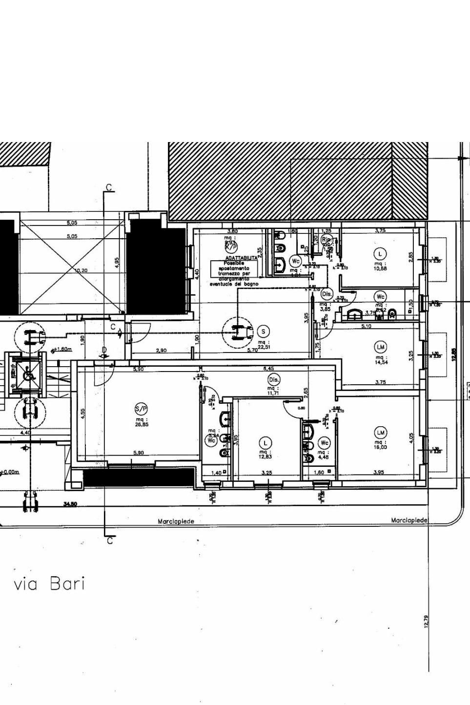 Three-room apartment via Bari, 24, Giovinazzo - floor plans 1