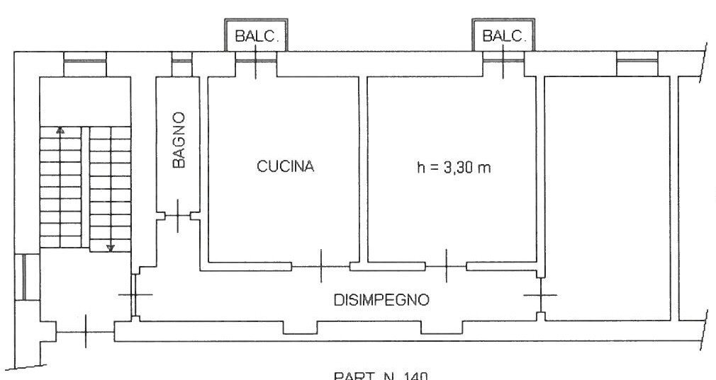 Three-room apartment via Alessandro Ferraris di Celle, 5, Cuneo (neighborhood Centro) - floor plans 1