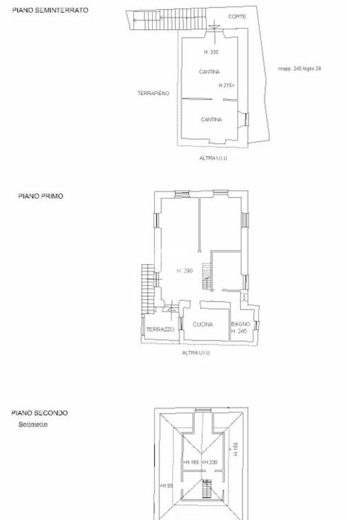 Semi-detached house Via Roma, Montoggio - floor plans 1