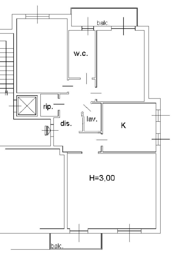 Trilocale Largo John Fitzgerald Kennedy, Rho - planimetria 1