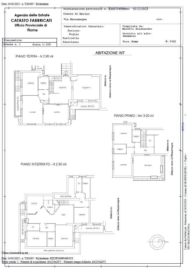 Foto 44 - Villa Via Mazzamagna, Marino - planimetria 1