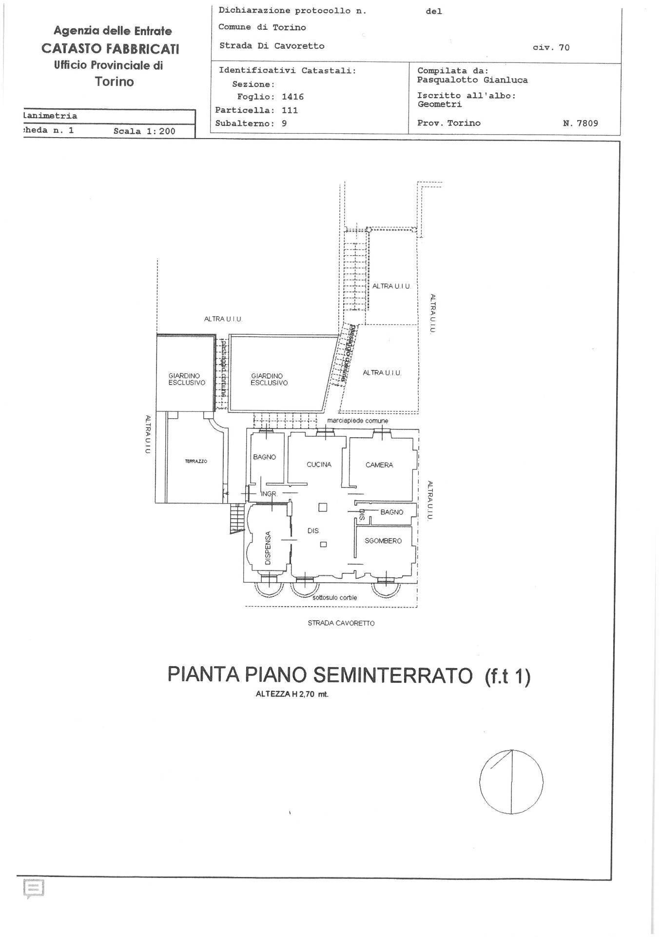 Foto 39 - Three-room apartment Strada Comunale Di Cavoretto
 
70, Torino - floor plans 1