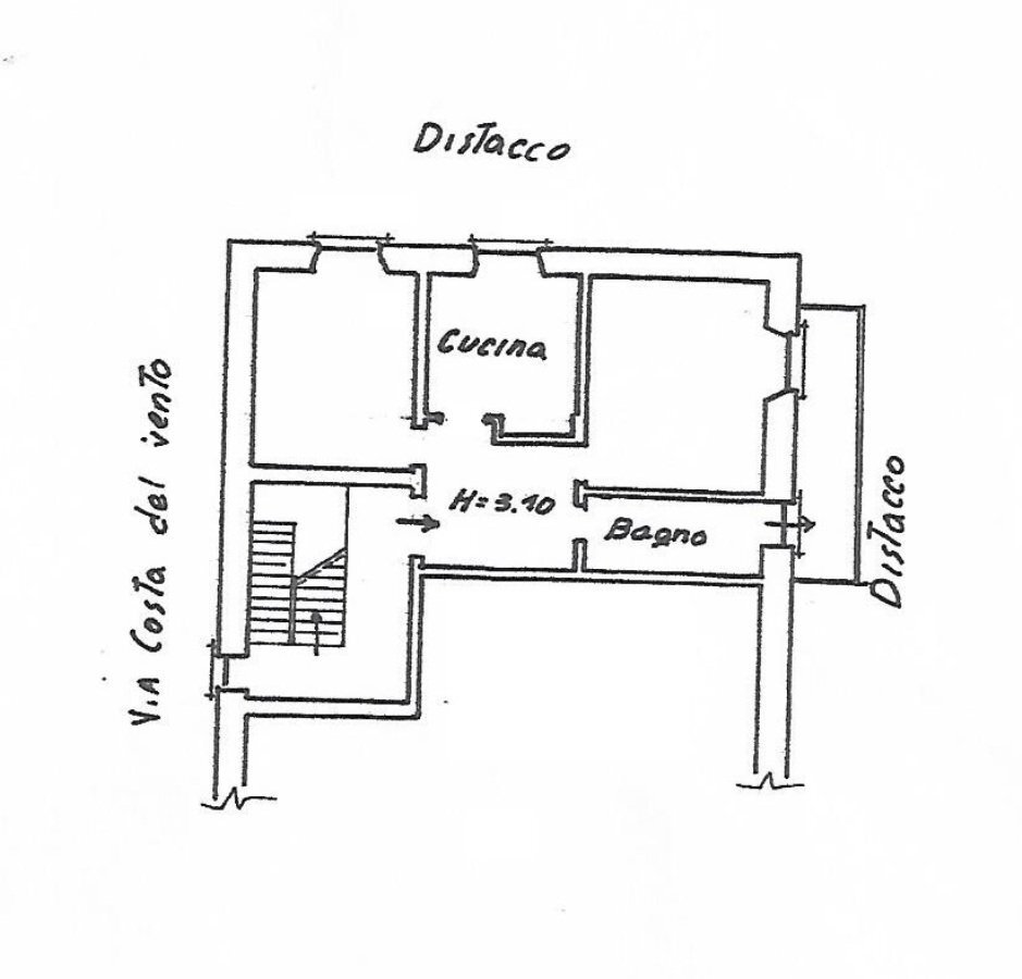 Two-room apartment via Costa del Vento, 15, Genova (neighborhood Voltri) - floor plans 1