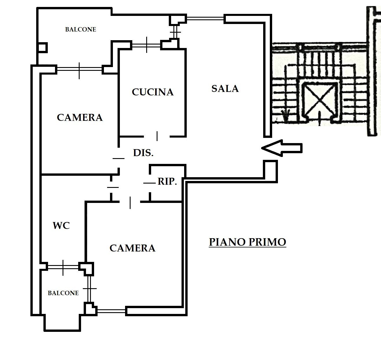 Quadrilocale VIA GUALTIERI VERZUOLO, Verzuolo - planimetria 1