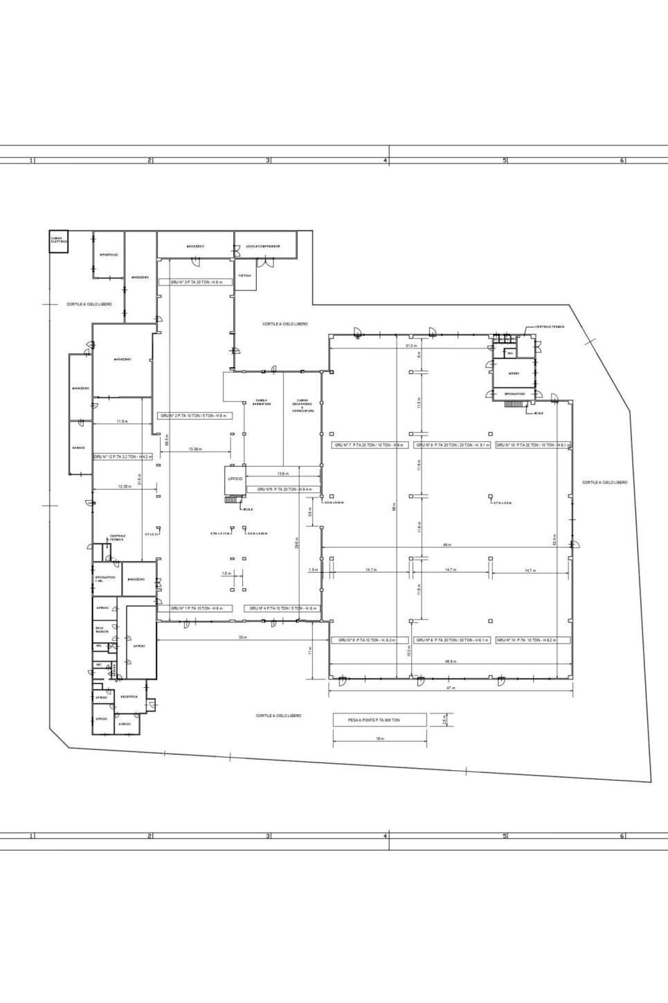Capannone via Adua, Arluno - planimetria 1