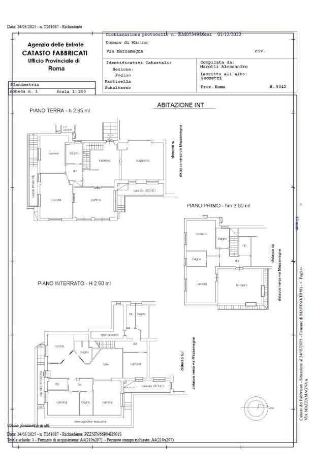Villa via Mazzamagna, Marino - planimetria 1