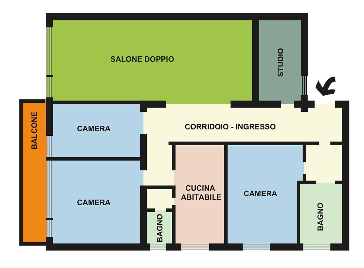 Appartamento via Aurelio Saffi, Bologna (zona Saffi) - planimetria 1