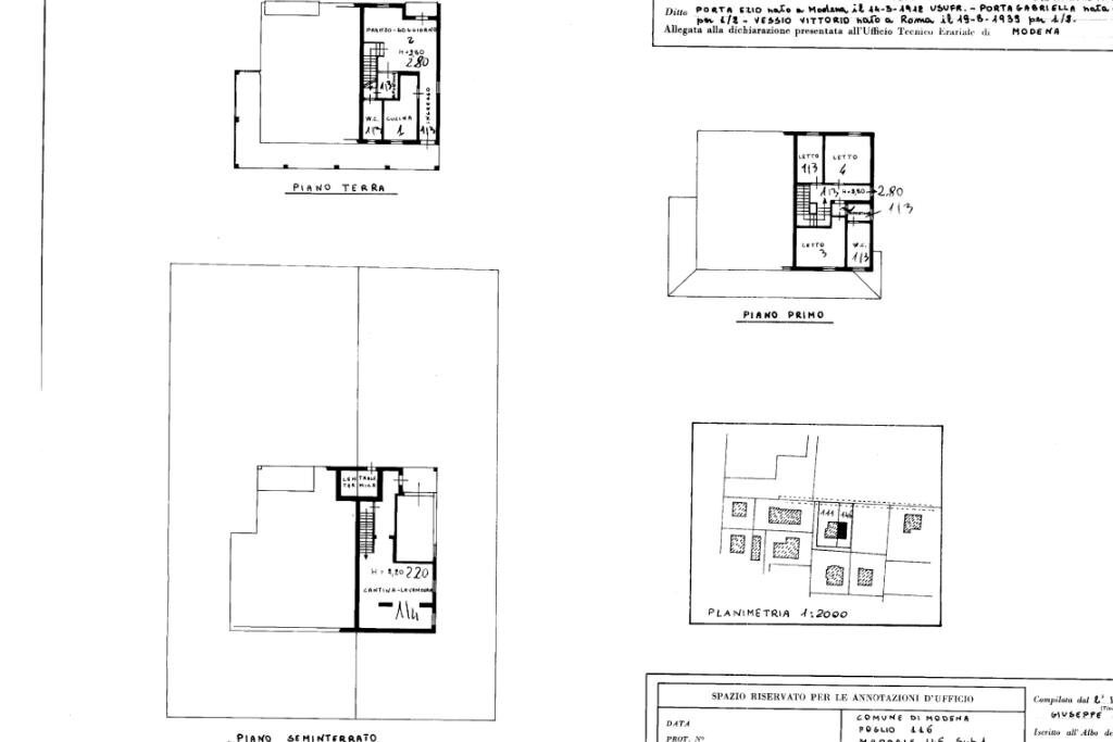 Villa Via dell'Aratro, Modena - planimetria 1
