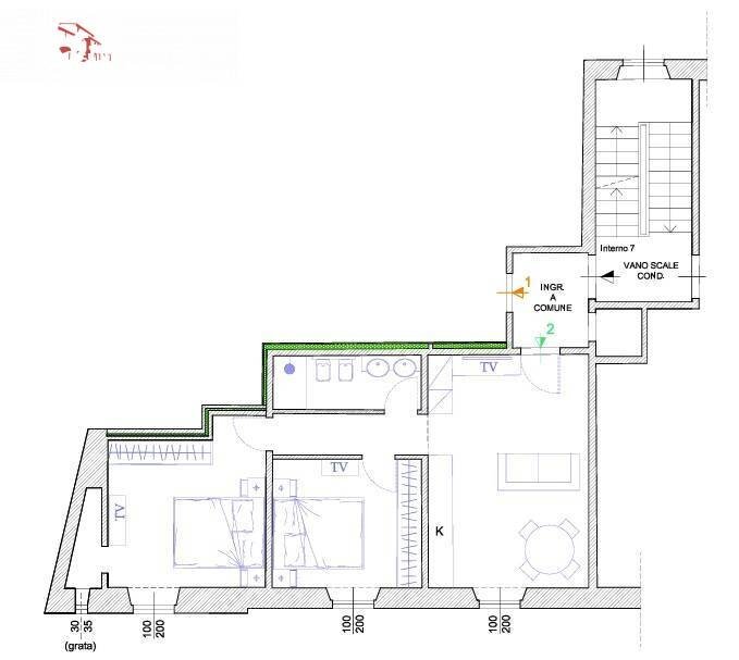Foto 21 - Trilocale via degli Artisti
 
10, Firenze - planimetria 1