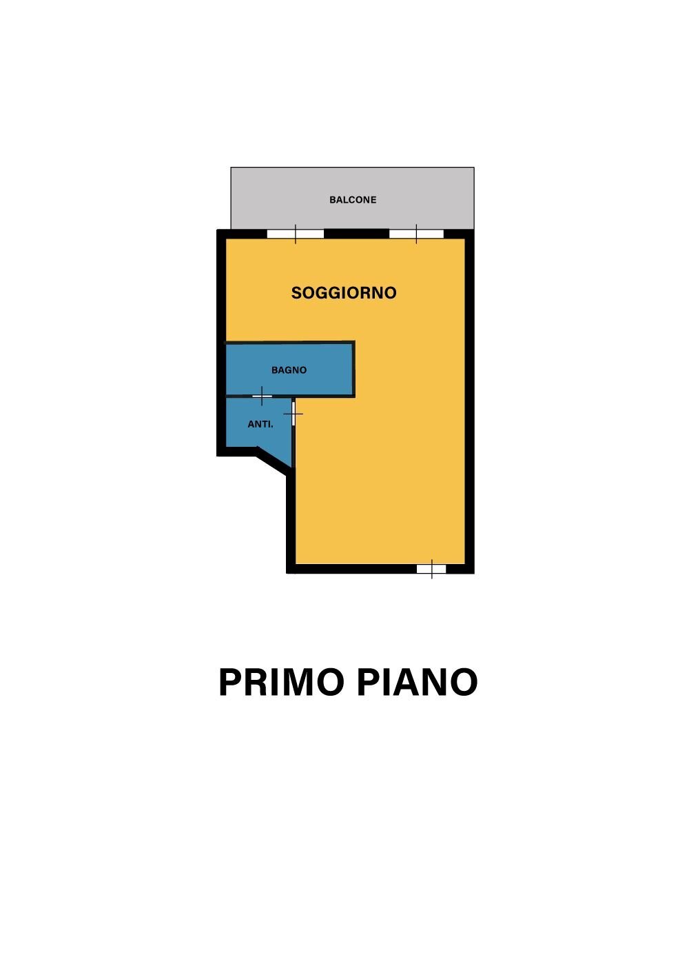Monolocale via Carlo Aventi, Forlì - planimetria 1