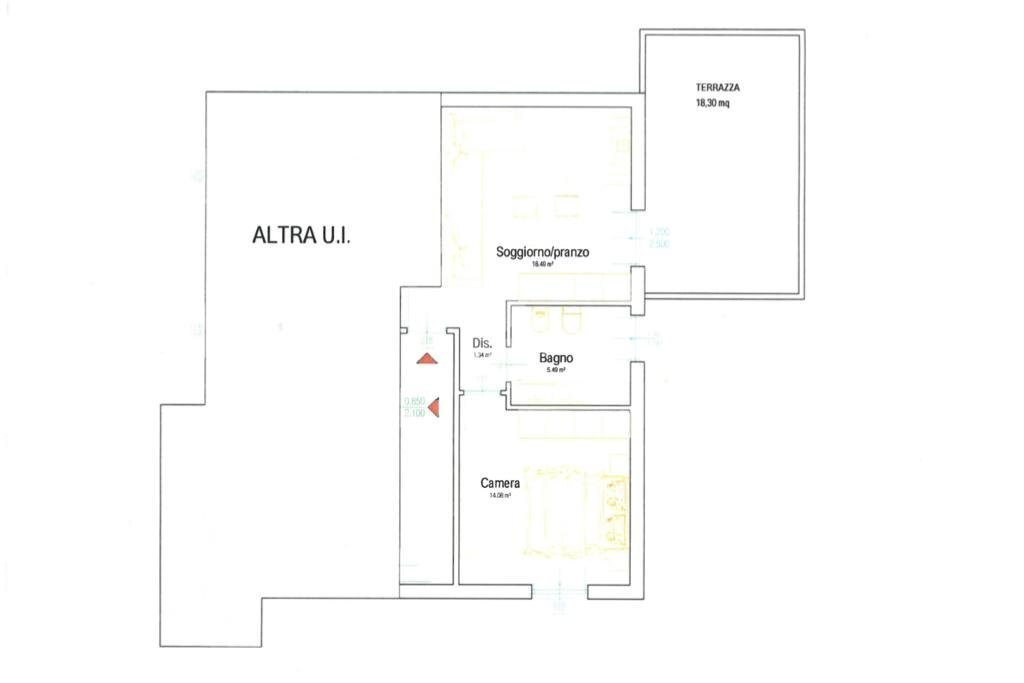 Two-room apartment Via Cesare Arici, Rimini - floor plans 1