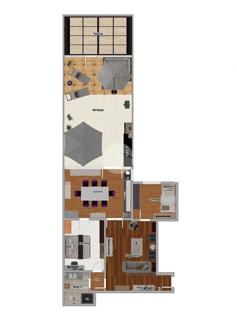 Trilocale Via Privata Don Bartolomeo Grazioli, Milano (zona Dergano) - planimetria 1