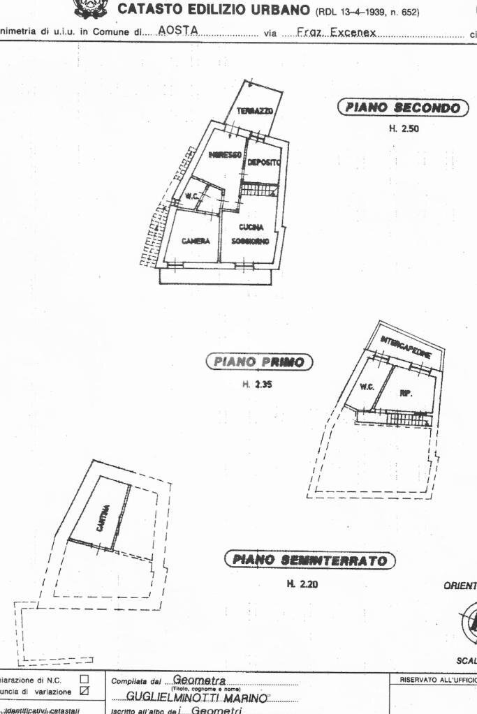 Semi-detached house Frazione excenex, Aosta - floor plans 1