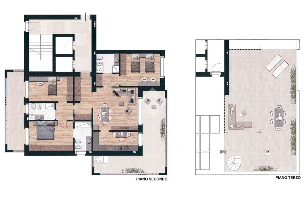 Four-room apartment Via Umbria, Peschiera Borromeo - floor plans 1