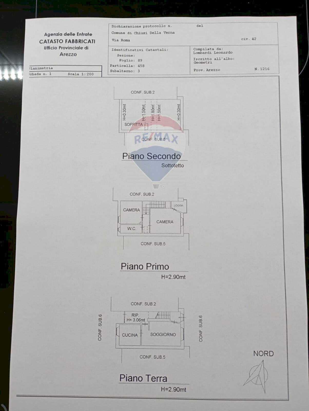 Pianta 2D - Villa a Schiera Via Roma
 
42, Chiusi della Verna - planimetria 1