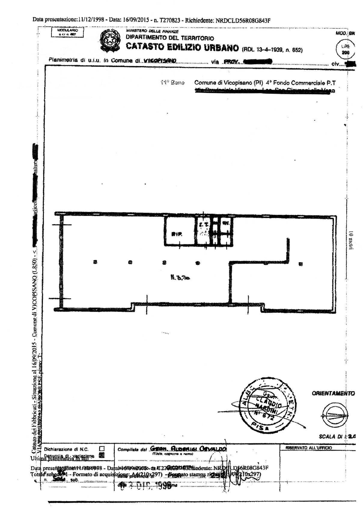 Foto 21 - Attività Commerciale via provinciale vicarese
 
12, Vicopisano - planimetria 1