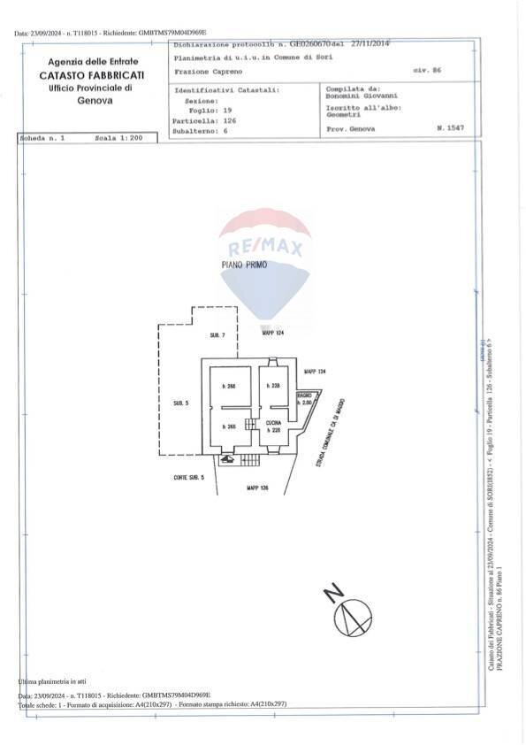 Foto 33 - Four-room apartment Frazione Capreno
 
86, Sori - floor plans 1