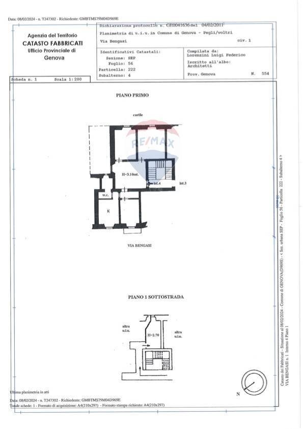 Foto 31 - Four-room apartment Via Bengasi
 
1, Genova - floor plans 1