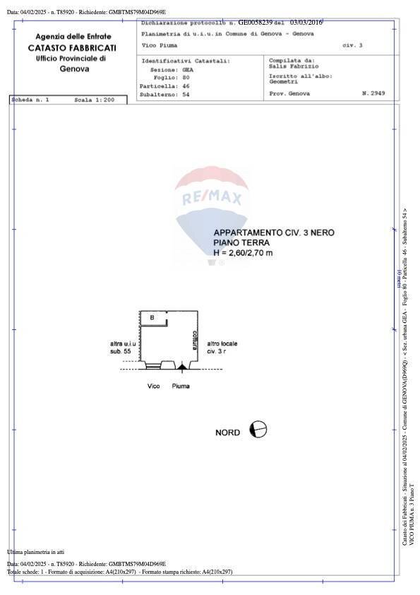 Foto 19 - One-room apartment Vico Piuma
 
3, Genova - floor plans 1