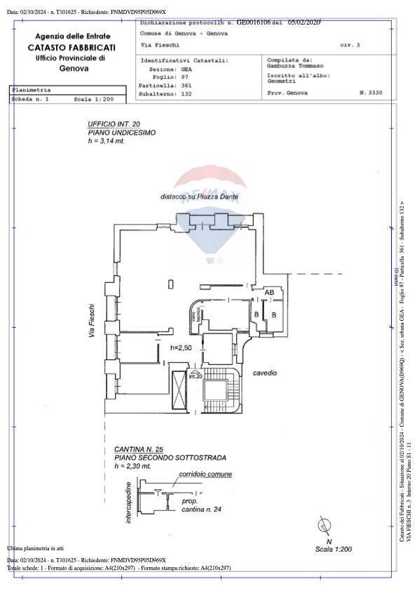 Foto 67 - Appartamento Via Fieschi
 
3, Genova - planimetria 1