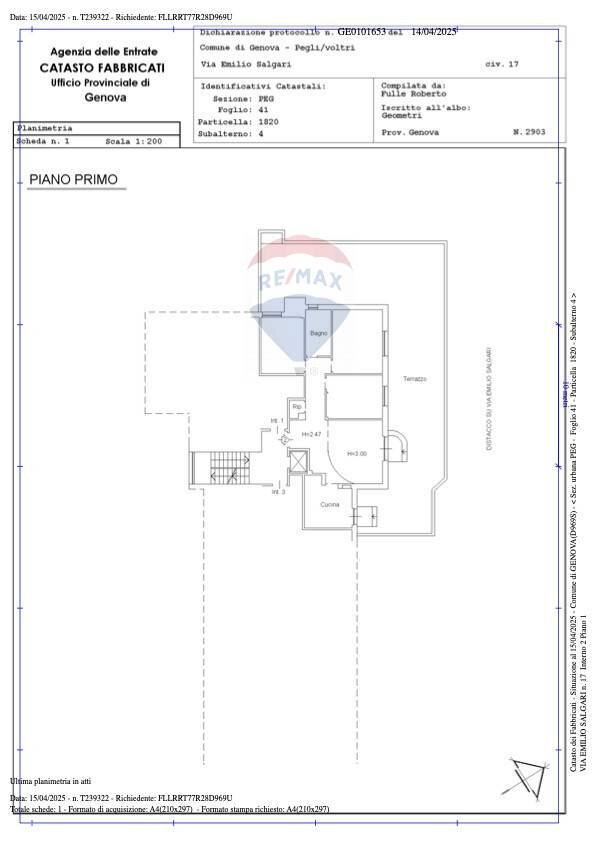 Foto 55 - Appartamento Via Emilio Salgari
 
17, Genova - planimetria 1