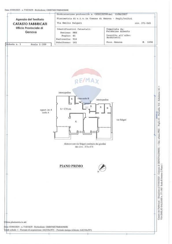Foto 54 - Appartamento Via Emilio Salgari
 
371, Genova - planimetria 1
