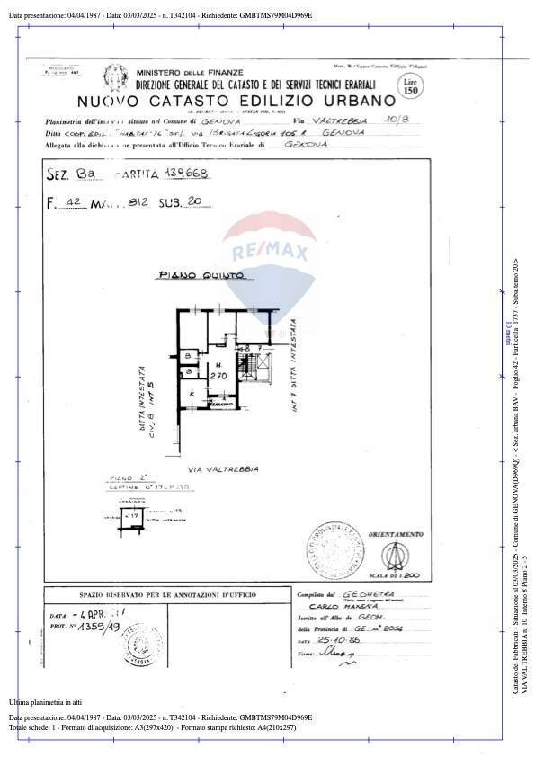 Foto 44 - Appartamento Genova - planimetria 1