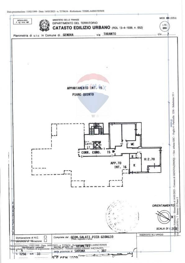 Foto 32 - Appartamento Via Taranto
 
7, Genova - planimetria 1