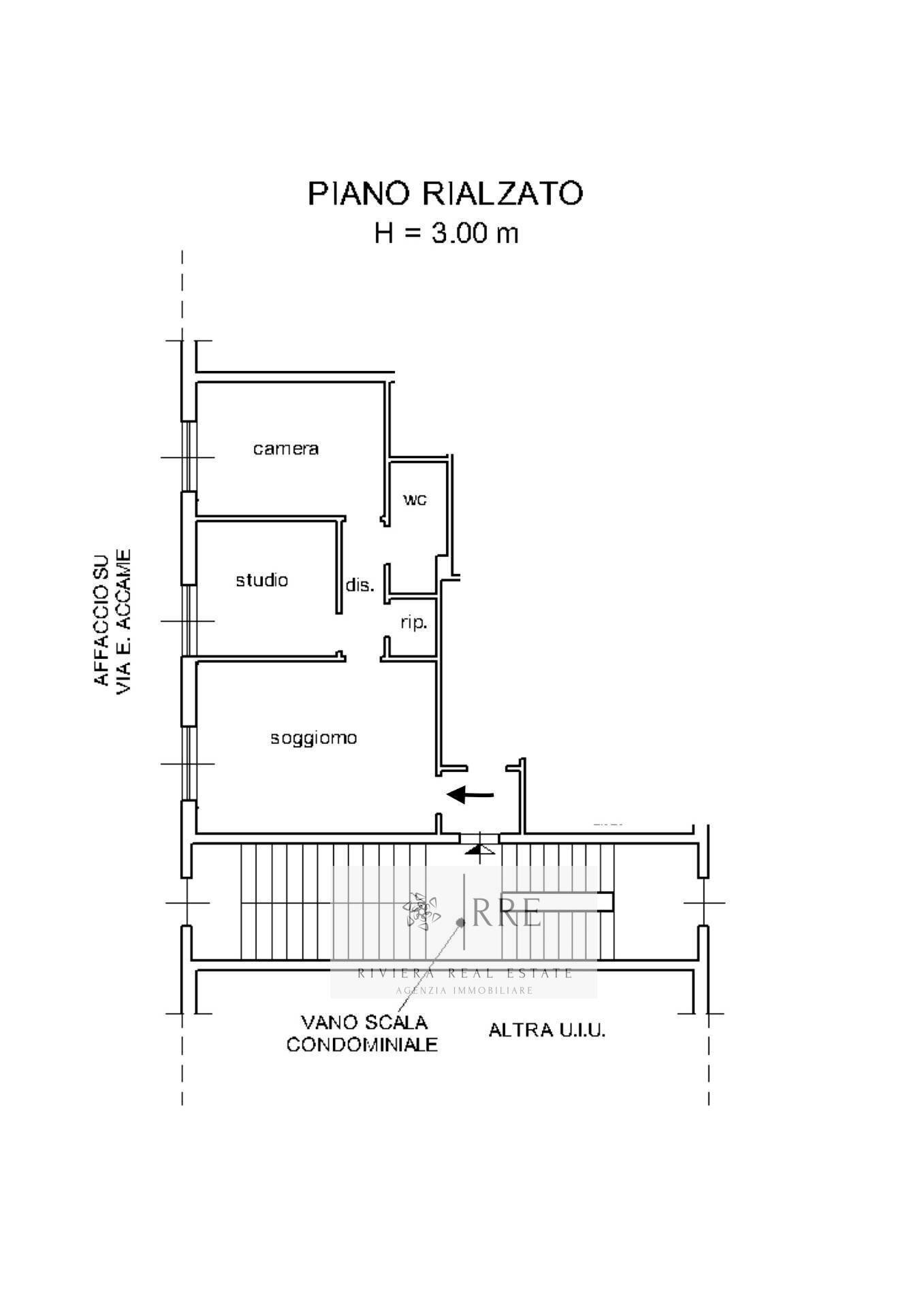 Foto 15 - Trilocale via Accame, Pietra Ligure - planimetria 1