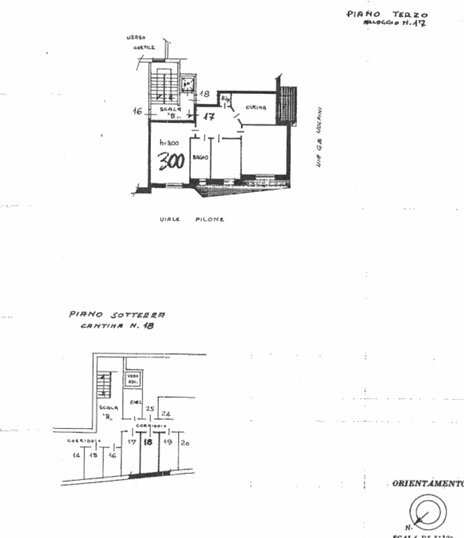 Four-room apartment viale Pilone, Asti - floor plans 1