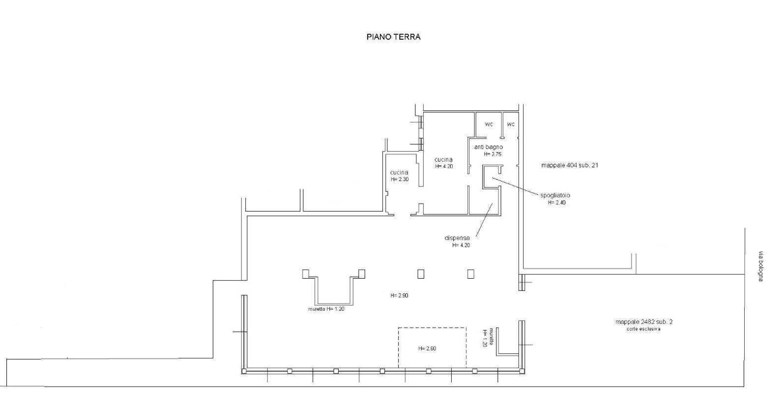 Foto 9 - Negozio Via Bologna, Ferrara - planimetria 1